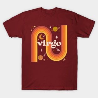 Virgo Zodiac Sign - Warm Rainbow - 70s Horoscope Virgo T-Shirt